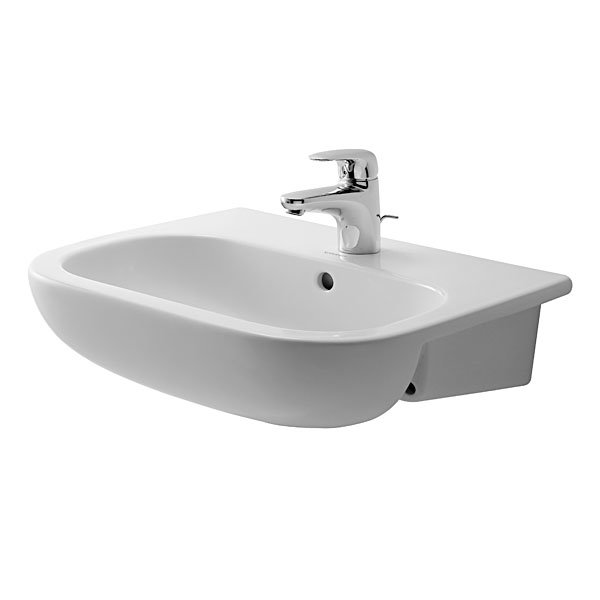 Duravit D-Code 550mm 1TH Semi Recessed Basin - 0339550000 Large Image