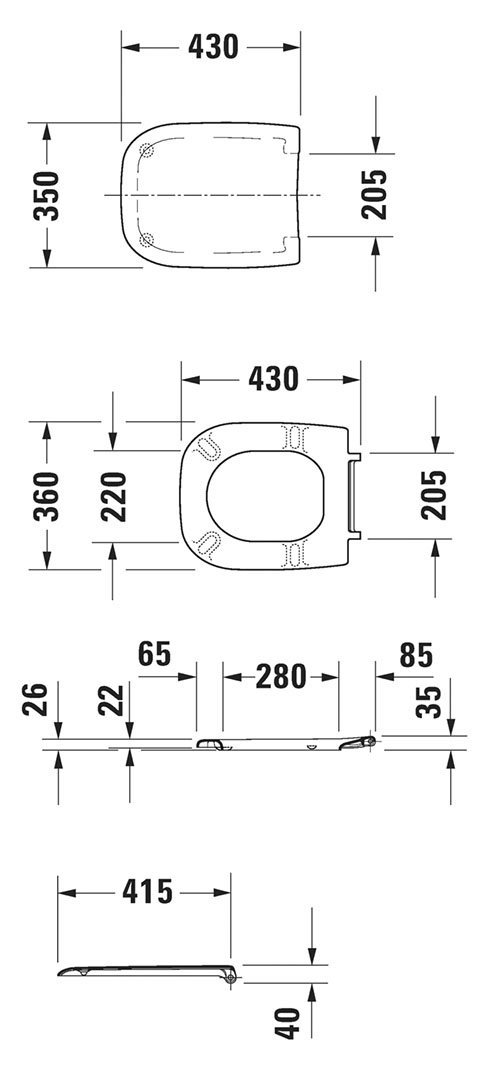 Duravit D-Code Compact Soft Close Toilet Seat