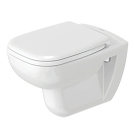 Duravit D-Code Rimless HygieneGlaze Wall Hung Toilet + Seat Medium Image
