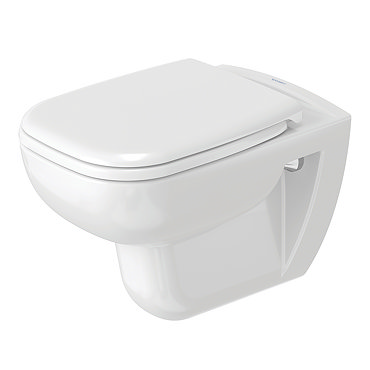 Duravit D-Code Rimless HygieneGlaze Wall Hung Toilet + Seat  Profile Large Image