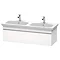 Duravit DuraStyle 1300mm 1-Drawer Wall Mounted Double Basin Vanity Unit - White Matt Large Image