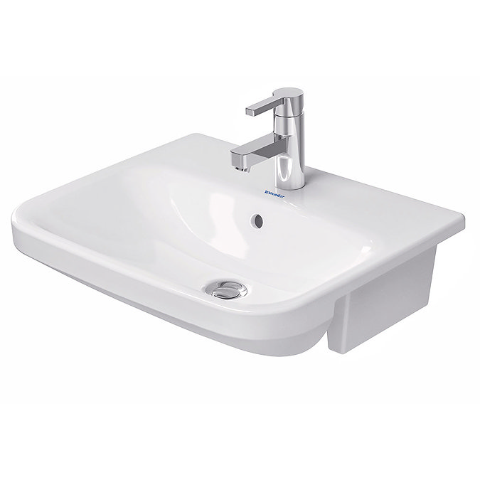 Duravit DuraStyle 550mm 1TH Semi-Recessed Basin - 0375550000 Large Image