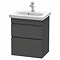 Duravit DuraStyle 550mm 2-Drawer Wall Mounted Vanity Unit - Graphite Matt Large Image