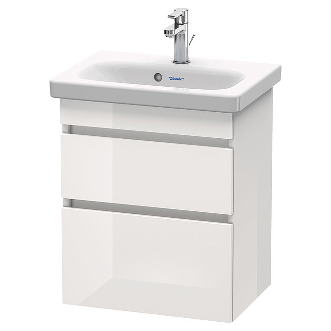 Duravit DuraStyle 550mm 2-Drawer Wall Mounted Vanity Unit - White High Gloss Large Image