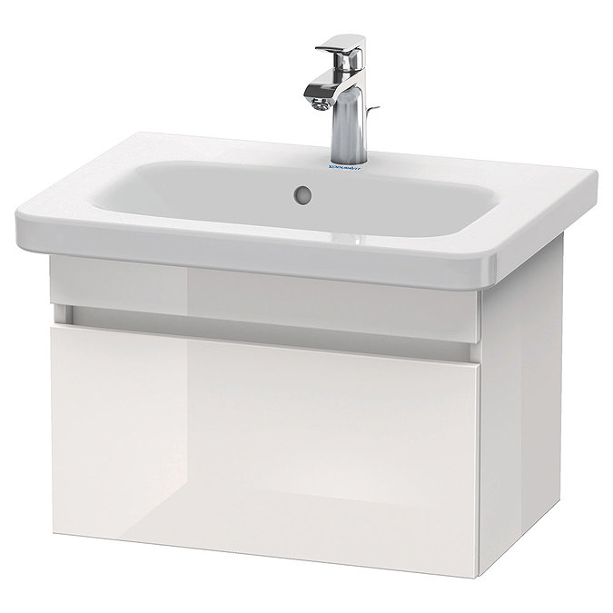 Duravit DuraStyle 580mm 1-Drawer Wall Mounted Vanity Unit - White High Gloss Large Image