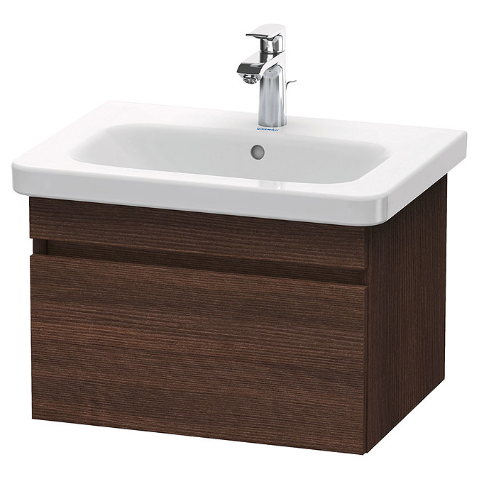 Duravit DuraStyle 650mm 1-Drawer Wall Mounted Vanity Unit - Chestnut Dark Large Image