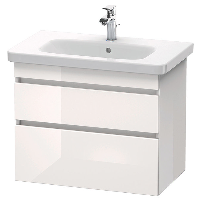 Duravit DuraStyle 800mm 2-Drawer Wall Mounted Vanity Unit - White High Gloss Large Image
