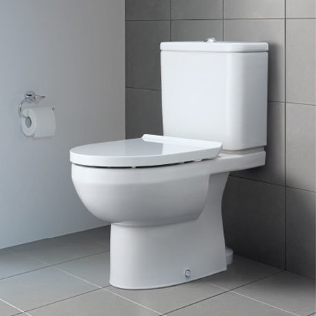 Duravit DuraStyle Basic WonderGliss Rimless Close Coupled Toilet (6/3 L Flush) + Seat  Profile Large Image