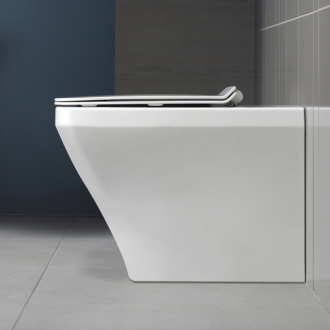 Duravit DuraStyle HygieneGlaze Back to Wall Toilet + Seat In Bathroom Large Image