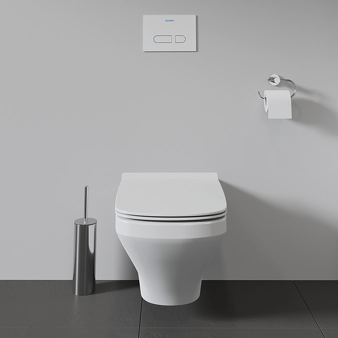 Duravit DuraStyle Rimless Durafix 620mm Wall Hung Toilet + Seat  In Bathroom Large Image