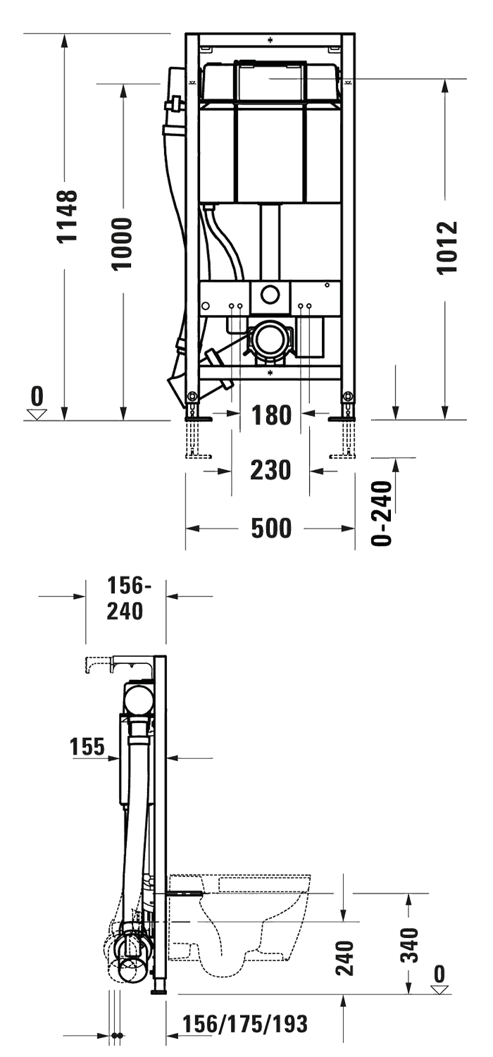 Duravit DuraSystem WC Installation Frame with Odour Extraction