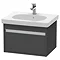 Duravit Ketho 600mm 1-Drawer Wall Mounted Vanity Unit with D-Code Basin - Graphite Matt Large Image