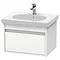 Duravit Ketho 600mm 1-Drawer Wall Mounted Vanity Unit with D-Code Basin - White Matt Large Image