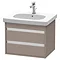 Duravit Ketho 600mm 2-Drawer Wall Mounted Vanity Unit with D-Code Basin - Basalt Matt Large Image