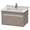 Duravit Ketho 650mm 1-Drawer Wall Mounted Vanity Unit with Starck 3 Basin - Basalt Matt Large Image