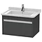 Duravit Ketho 650mm 1-Drawer Wall Mounted Vanity Unit with Starck 3 Basin - Graphite Matt Large Imag