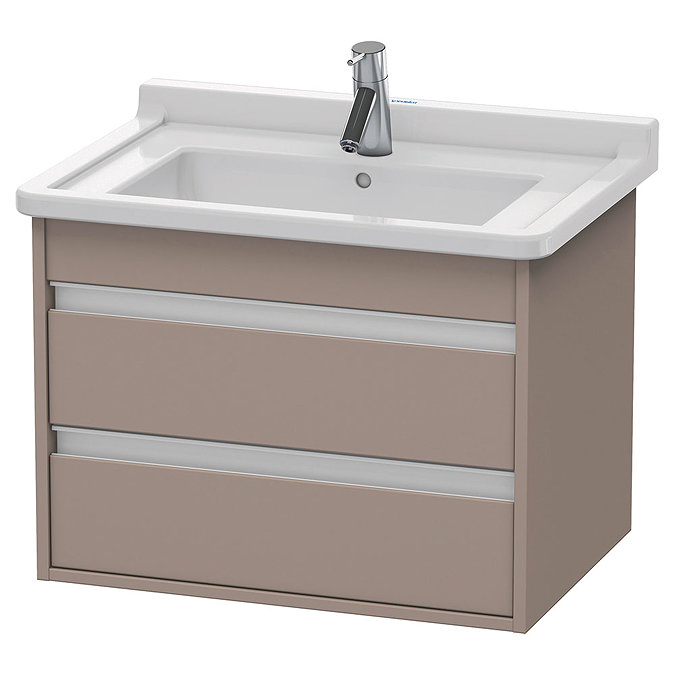 Duravit Ketho 650mm 2-Drawer Wall Mounted Vanity Unit - Basalt Matt Large Image