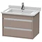 Duravit Ketho 650mm 2-Drawer Wall Mounted Vanity Unit - Basalt Matt Large Image