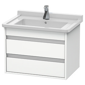 Duravit Ketho 650mm 2-Drawer Wall Mounted Vanity Unit - White Matt Large Image