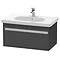 Duravit Ketho 800mm 1-Drawer Wall Mounted Vanity Unit with D-Code Basin - Graphite Matt Large Image