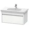 Duravit Ketho 800mm 1-Drawer Wall Mounted Vanity Unit with D-Code Basin - White Matt Large Image