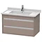 Duravit Ketho 800mm 2-Drawer Wall Mounted Vanity Unit - Basalt Matt Large Image