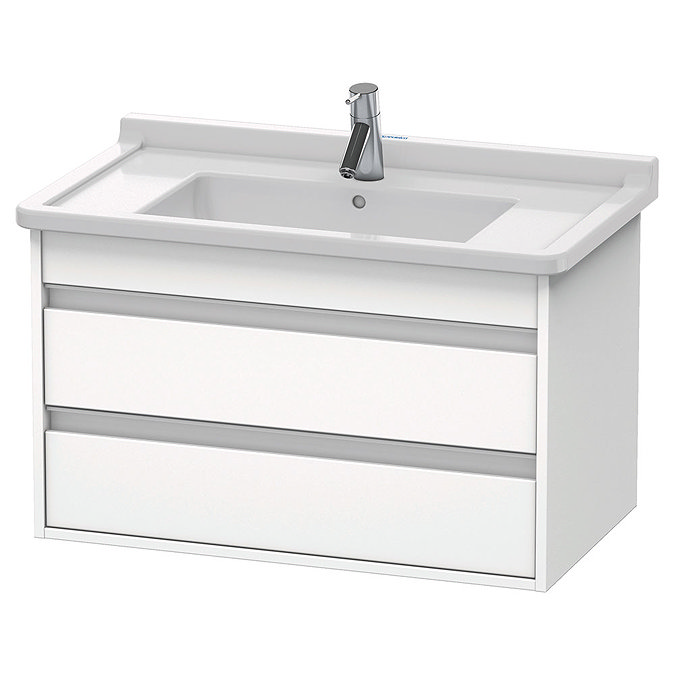 Duravit Ketho 800mm 2-Drawer Wall Mounted Vanity Unit - White Matt Large Image