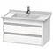 Duravit Ketho 800mm 2-Drawer Wall Mounted Vanity Unit - White Matt Large Image