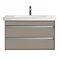 Duravit Ketho 800mm 2-Drawer Wall Mounted Vanity Unit with D-Code Basin - Basalt Matt Profile Large