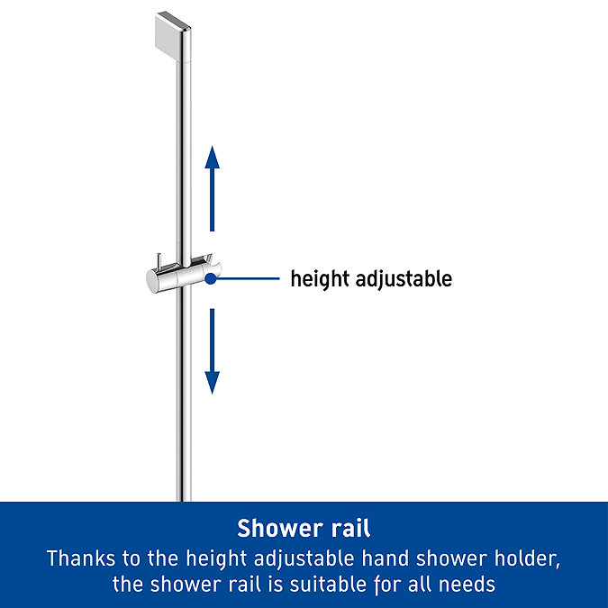 Duravit MinusFlow 3 Spray Shower Slider Rail Kit 700mm - Chrome