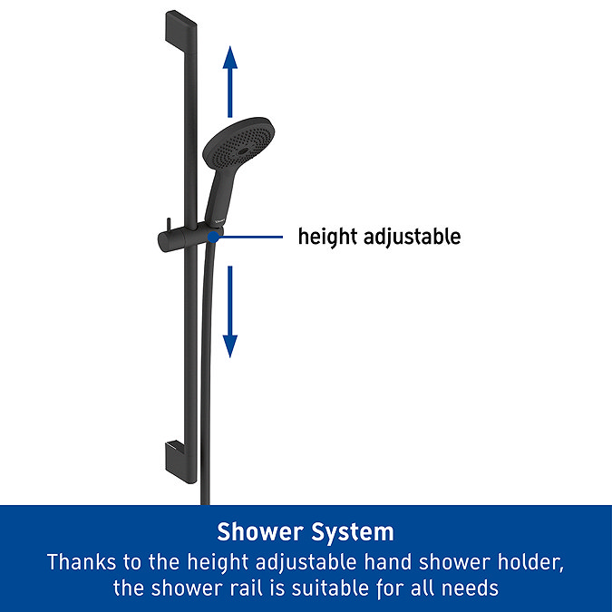 Duravit MinusFlow 3 Spray Shower Slider Rail Kit 900mm - Matt Black