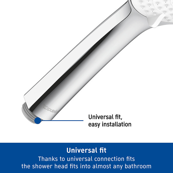 Duravit MinusFlow 110mm Shower Handset with 1 Spray Pattern - Chrome / White