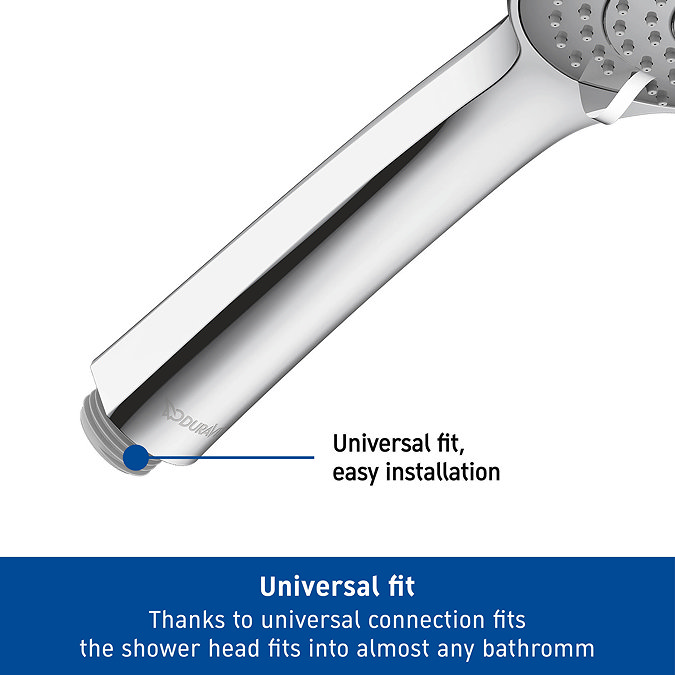 Duravit MinusFlow 110mm Shower Handset with 3 Spray Patterns - Chrome