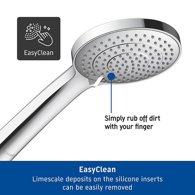 Duravit MinusFlow 110mm Shower Handset with 3 Spray Patterns - Chrome