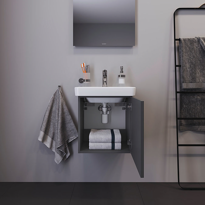 Duravit No.1 450mm Graphite Matt Wall Mounted Vanity Unit with Basin  Newest Large Image