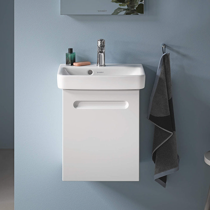 Duravit No.1 450mm White Matt Wall Mounted Vanity Unit with Basin  Profile Large Image