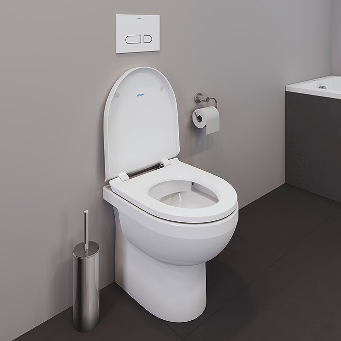 Duravit No.1 480mm HygieneGlaze Rimless Back to Wall Toilet Pan + Seat Newest Large Image