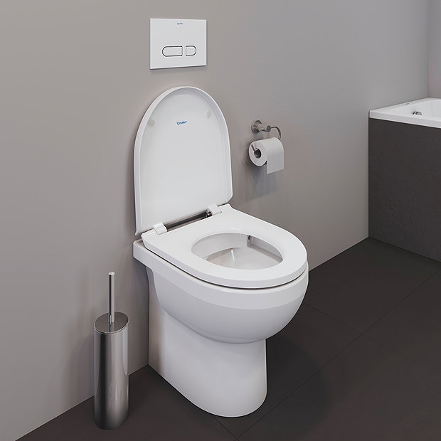 Duravit No.1 480mm Rimless Back to Wall Toilet Pan + Seat  In Bathroom Large Image