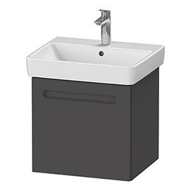 Duravit No.1 550mm Graphite Matt 1-Drawer Wall Mounted Vanity Unit with Basin (Trap Cut-Out) Medium 
