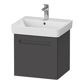 Duravit No.1 550mm Graphite Matt 1-Drawer Wall Mounted Vanity Unit with Basin Large Image