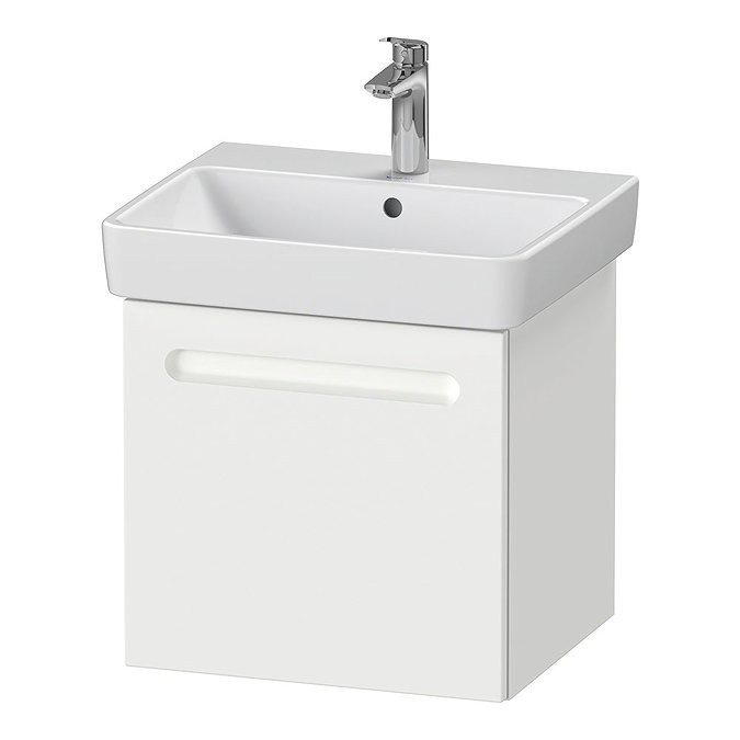 Duravit No.1 550mm White Matt 1-Drawer Wall Mounted Vanity Unit with Basin Large Image