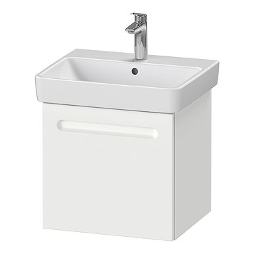Duravit No.1 550mm White Matt 1-Drawer Wall Mounted Vanity Unit with Basin (Trap Cut-Out)  Profile Large Image
