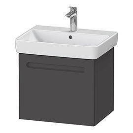 Duravit No.1 600mm Graphite Matt 1-Drawer Wall Mounted Vanity Unit with Basin (Trap Cut-Out) Medium 