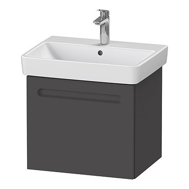 Duravit No.1 600mm Graphite Matt 1-Drawer Wall Mounted Vanity Unit with Basin (Trap Cut-Out)  Profil