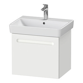 Duravit No.1 600mm White Matt 1-Drawer Wall Mounted Vanity Unit with Basin Large Image