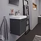 Duravit No.1 650mm Graphite Matt 1-Drawer Wall Mounted Vanity Unit with Basin (Trap Cut-Out)  In Bathroom Large Image