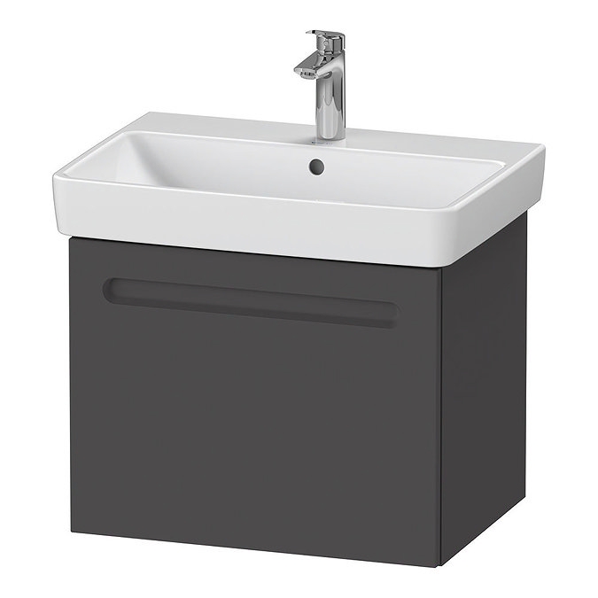 Duravit No.1 650mm Graphite Matt 1-Drawer Wall Mounted Vanity Unit with Basin Large Image