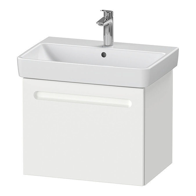 Duravit No.1 650mm White Matt 1-Drawer Wall Mounted Vanity Unit with Basin Large Image