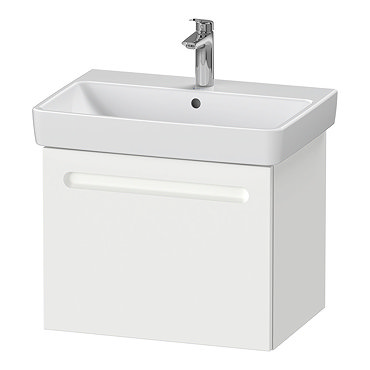 Duravit No.1 650mm White Matt 1-Drawer Wall Mounted Vanity Unit with Basin (Trap Cut-Out)  Profile Large Image