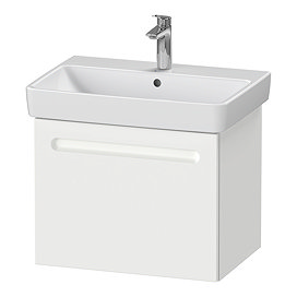 Duravit No.1 650mm White Matt 1-Drawer Wall Mounted Vanity Unit with Basin Large Image